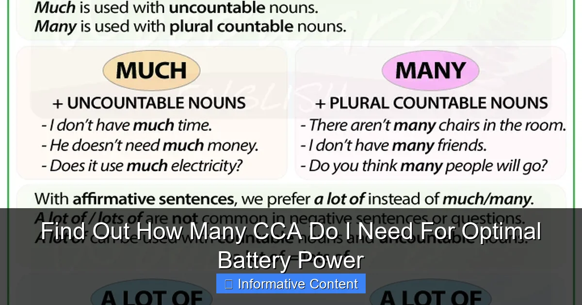 Find Out How Many CCA Do I Need For Optimal Battery Power