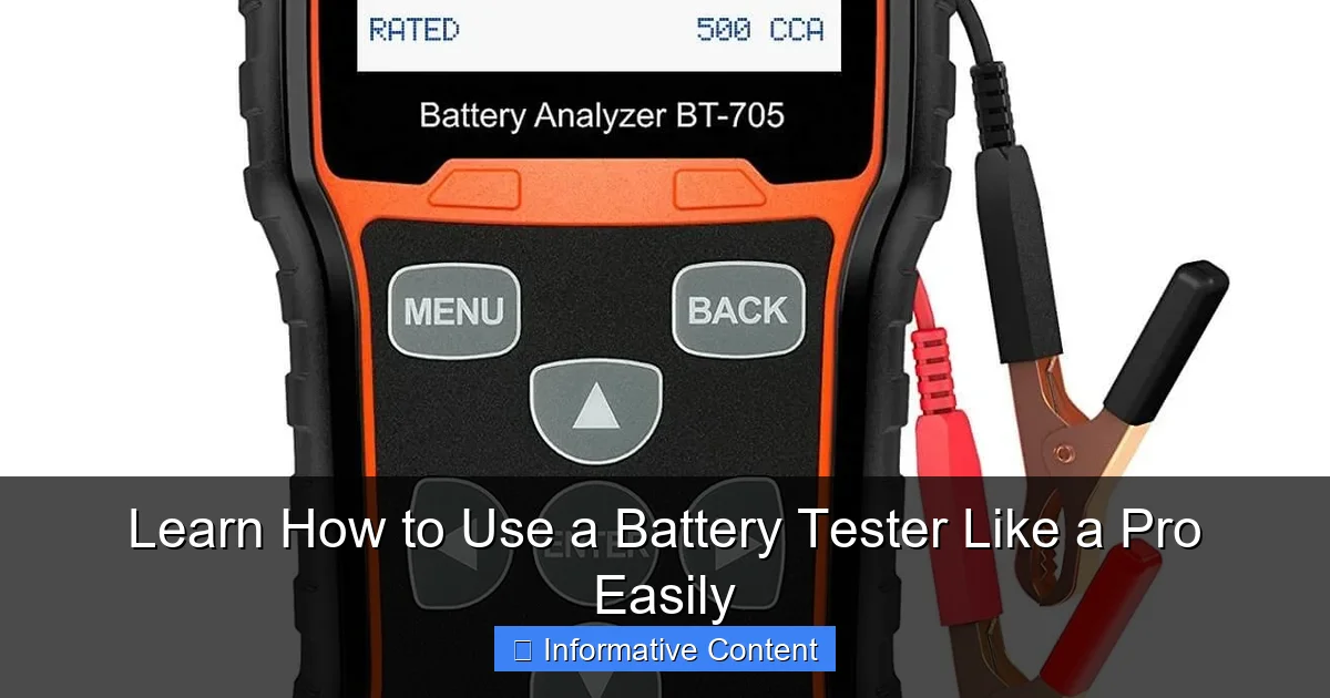 Learn How to Use a Battery Tester Like a Pro Easily
