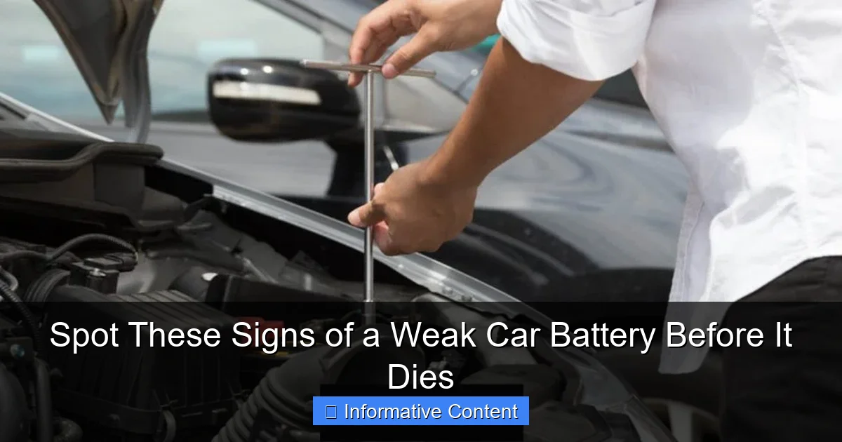 Spot These Signs of a Weak Car Battery Before It Dies