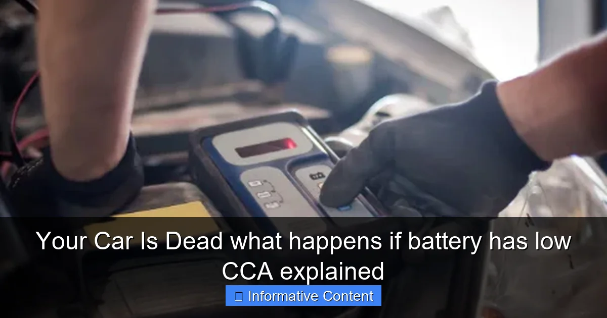 Your Car Is Dead what happens if battery has low CCA explained