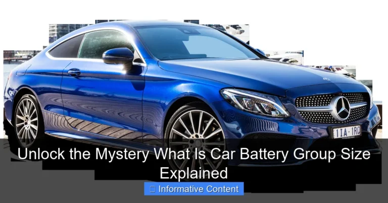 Unlock the Mystery What Is Car Battery Group Size Explained