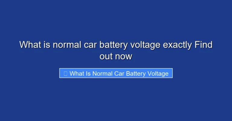 What is normal car battery voltage exactly Find out now