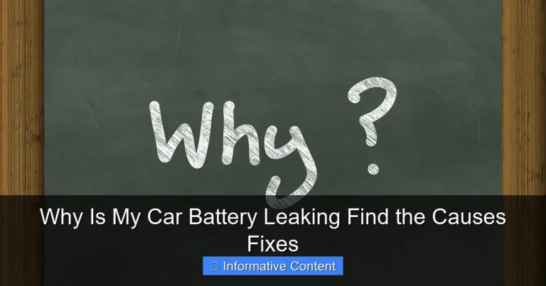 Why Is My Car Battery Leaking Find the Causes Fixes