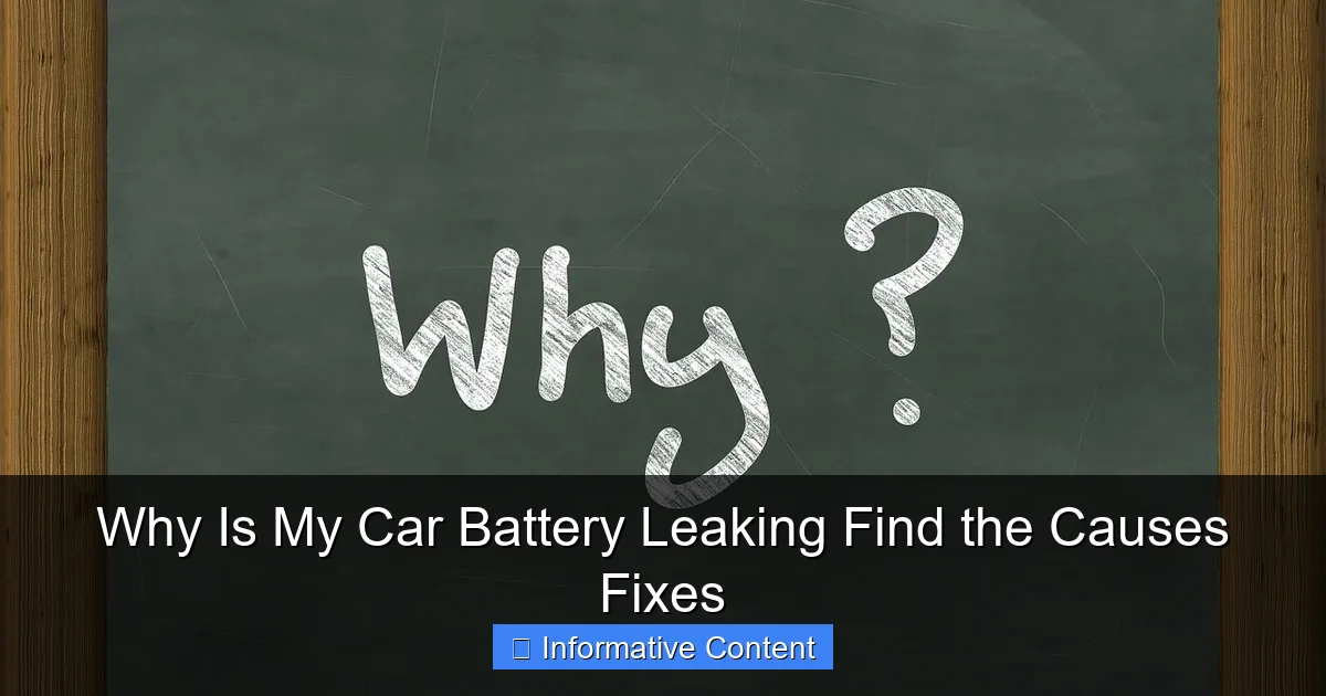 Why Is My Car Battery Leaking Find the Causes Fixes